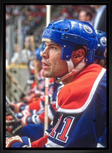 Mark Messier 20" x 29" Framed Canvas Edmonton Oilers 22.5" x 31.5"
